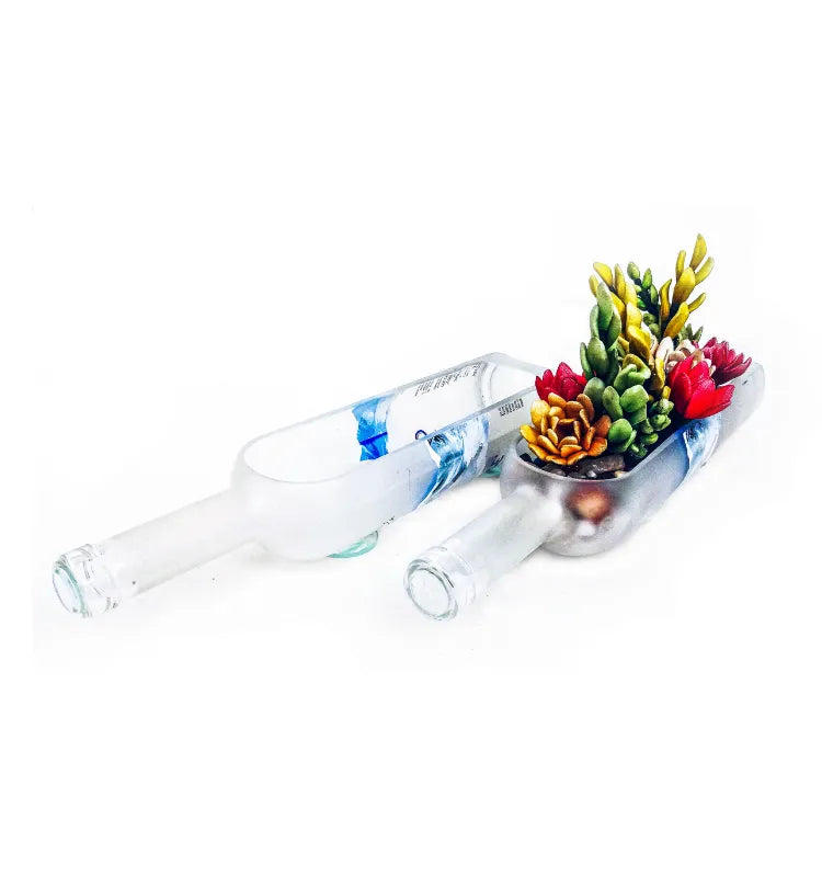 Sustainable Krystal Kraft glass bottle planter for modern interiors