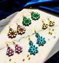 “Handmade multicolor sustainable paper quilling earrings set of 5 by artist Farisa Merchant – Krystal Kraft.”