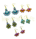 Colorful lightweight paper quilling jhumka and stud earrings handmade in India by Krystal Kraft