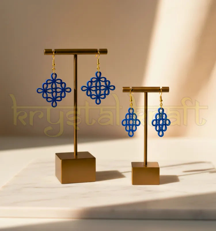 Handmade sustainable paper quilling earrings set of 2 by Krystal Kraft, unique artistic design crafted by Farisa Merchant”