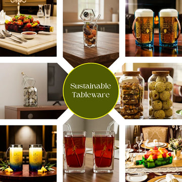“Krystal Kraft sustainable tableware collection – upcycled glass bottle art serveware and eco-friendly home décor made in India”