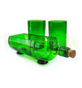 Sustainable upcycled Tanqueray green glass set for home bar use