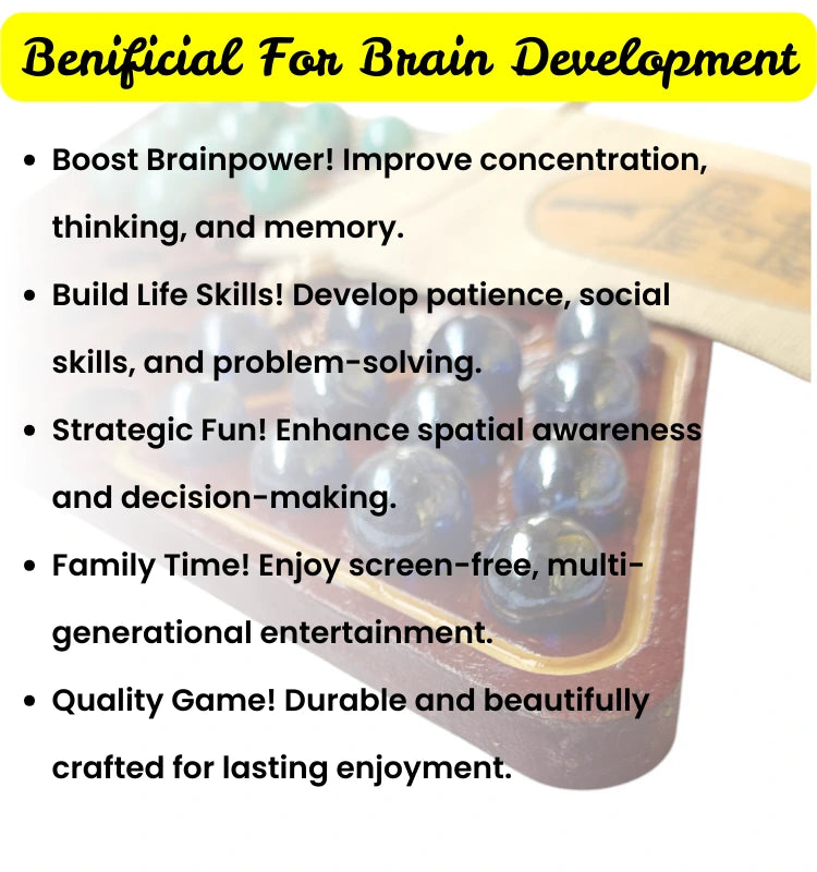 "Two-Player Chinese Checkers Wooden Board Game for Kids and Adults"