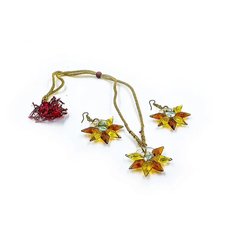 Artisan-made quirky glass earrings set handcrafted in India