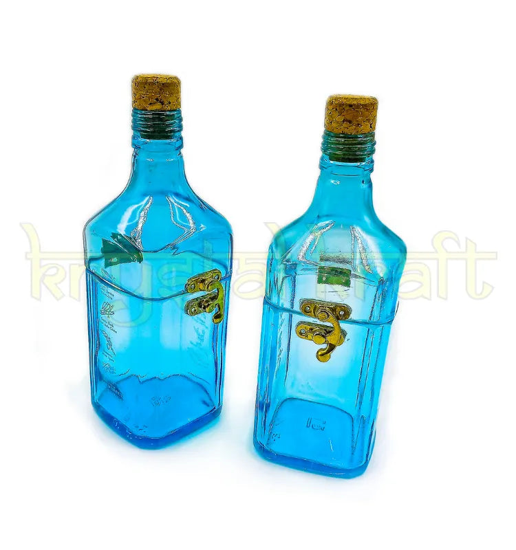 Creative glass bottle canister for office desk and shelf styling