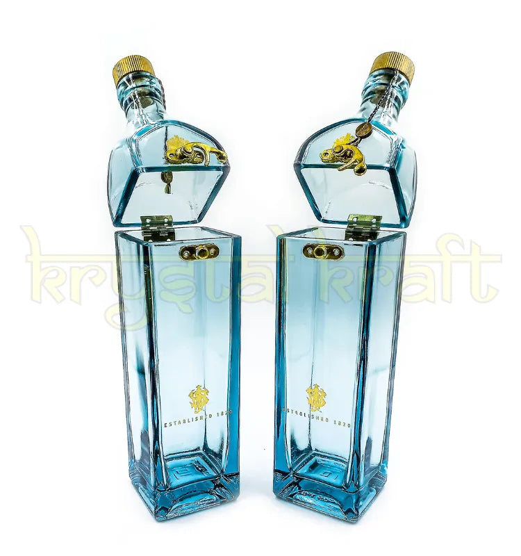 Unique upcycled jar crafted from recycled glass bottle