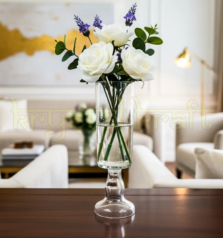 Two upcycled 100 Pipers bottle vases displayed as modern decorative pieces.