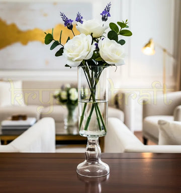 Two upcycled 100 Pipers bottle vases displayed as modern decorative pieces.