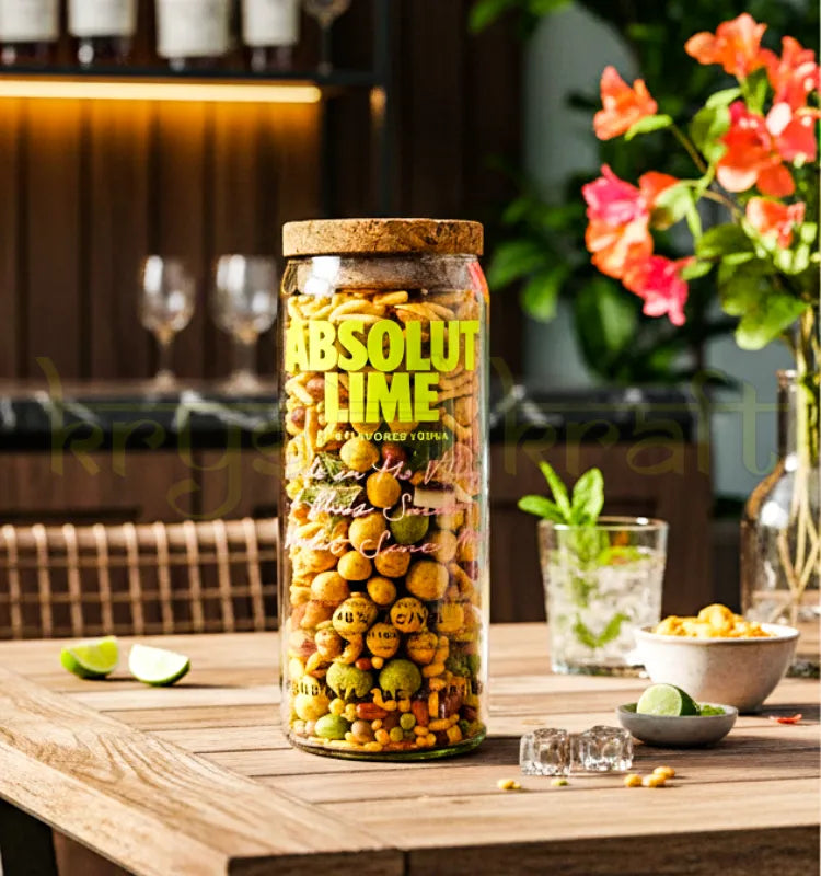 Elegant handcrafted Absolut Lime upcycled jar made from original bottle, featuring polished green design—perfect for sustainable home decor or gifting.

for sustainable home decor or gifting.