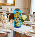 Upcycled Bombay Sapphire glass bottle jar with lid used for gifting and storage