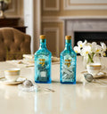 Upcycled small Bombay Sapphire glass bottle canister for luxury home décor