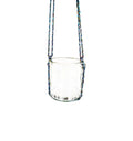 Sustainable Krystal Kraft hanging planter made from recycled glass, perfect for decorating balconies with indoor or outdoor plants.