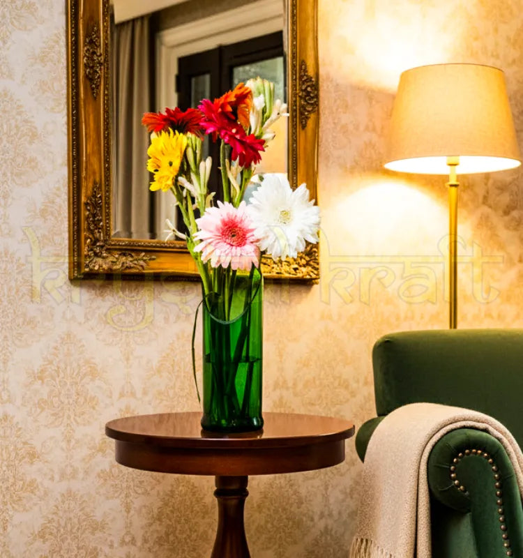 “Upcycled Glenfiddich Glass Bottle Vase – Handmade Decorative Flower Vase for Home Décor”