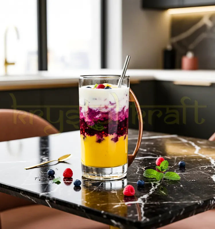 Handcrafted mug made from upcycled Indri Whisky bottle with metal handle