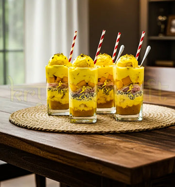 Set of four upcycled Johnnie Walker Gold Label whisky bottle glasses handcrafted by Krystal Kraft — sustainable eco-friendly glassware for home and bar.