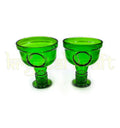 Handmade recycled Tanqueray green bottle glasses by Krystal Kraft