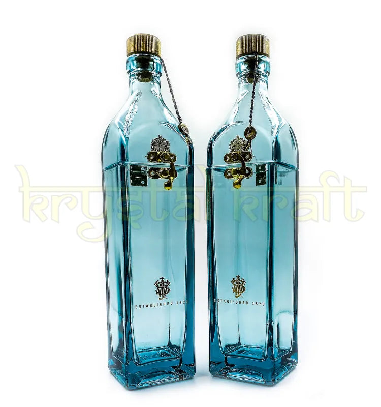 Whiskey jar set made from upcycled glass bottles