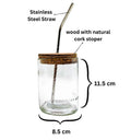 Close-up of eco-friendly Absolut glass sipper showing smooth rim and steel straw
