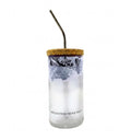 Hand holding recycled Grey Goose glass sipper showing 450ml capacity