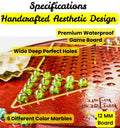 Close-up of handcrafted wooden Chinese Checkers board smooth finish and marble holes