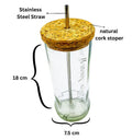 Hand holding recycled Smirnoff glass water bottle showing smooth polished rim