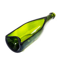 Close-up of the glossy glass finish and Sula label on the recycled wine bottle planter