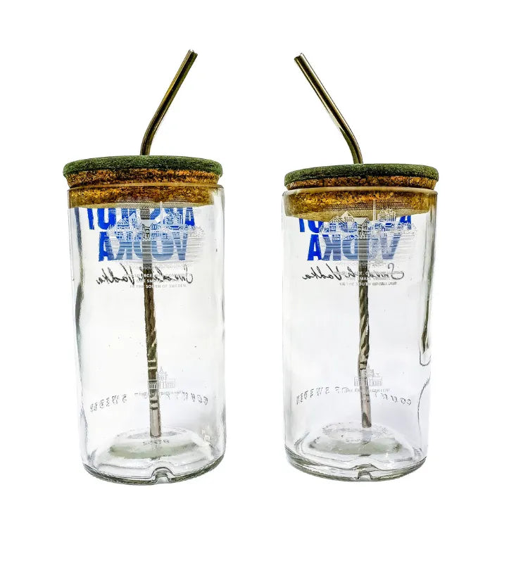 Sustainable upcycled glass tumbler set gift box handcrafted in India