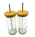 Close-up of smooth hand-polished rim on upcycled Smirnoff bottle sipper glass